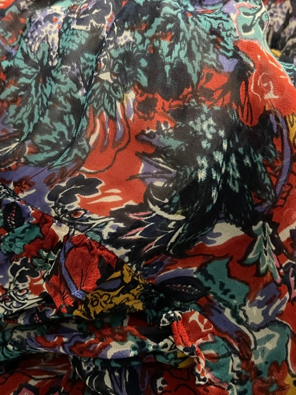 Maeve Anthropologie Annabella Maxi Dress 4 Boho Floral Long Sleeve Viscose Flowy - Picture 4 of 9